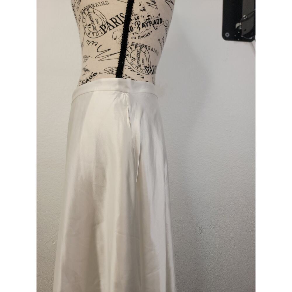 Lilysilk Slip Silk Maxi Skirt Size 6 Pockets Pearl Zip Office Capsule Minimal - Picture 6 of 11